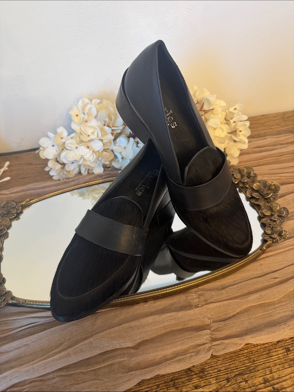 Charles by Charles David Calf hair loafers.